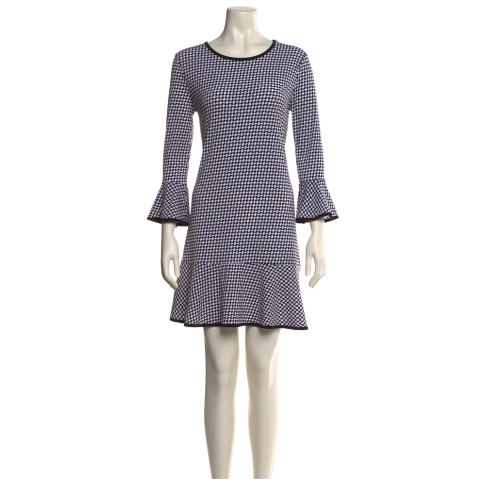 Michael Kors Elegant Black and White Checkered Dress